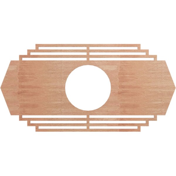 Ekena Millwork Chrysler Wood Fretwork Pierced Ceiling Medallion, Cherry, 24"W x 12"H x 6 1/4"ID x 3/8"T CMWP24X12X0375CSCH - main